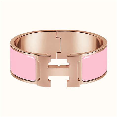 hermes clic h white rose gold|Hermes click clac bracelet.